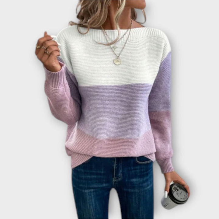 Elisabet | Colorblock Ribbed Knit Sweater