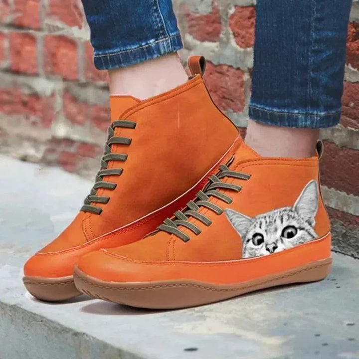 Eliza | Cat Graphic Ankle Boots