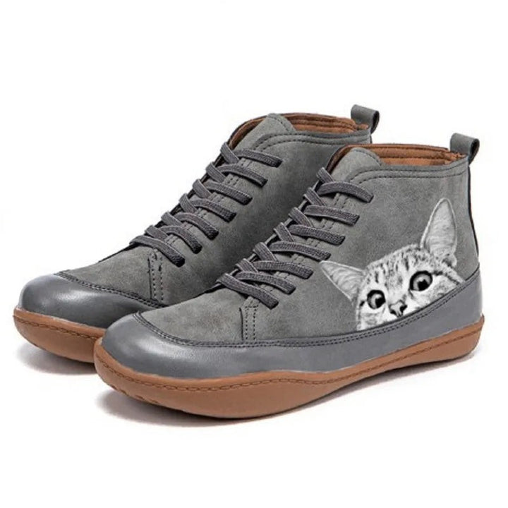 Eliza | Cat Graphic Ankle Boots