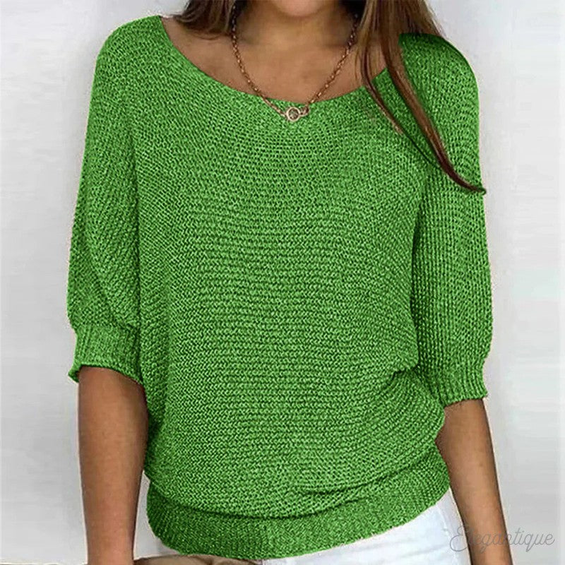 Gabrielle | V-Neck 3/4-Sleeve Sweater