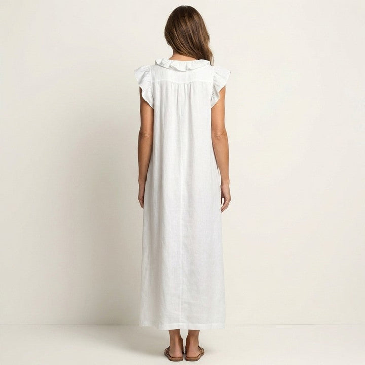 Olivia | Ruffled Neckline Maxi Dress