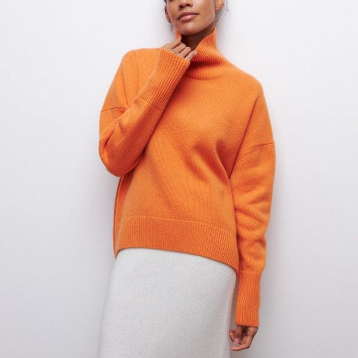 Adrianelys | Oversized Ribbed Turtleneck Sweater
