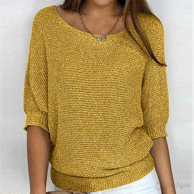 Gabrielle | V-Neck 3/4-Sleeve Sweater