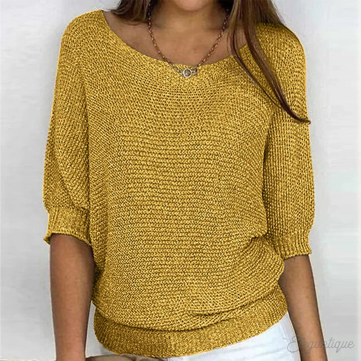 Gabrielle | V-Neck 3/4-Sleeve Sweater