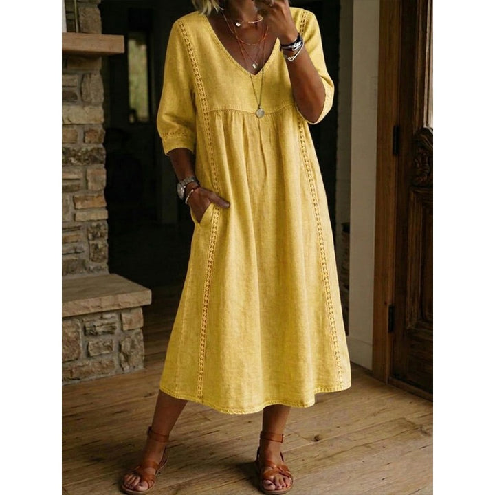 Clara | -Trimmed A-Line Maxi Dress