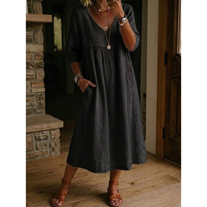 Clara | -Trimmed A-Line Maxi Dress