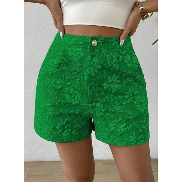 Flora | High-Waist Floral Jacquard Shorts