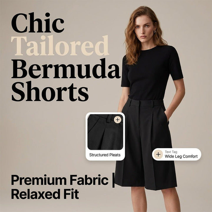 Clara | Relaxed Wide-Leg Bermuda Shorts