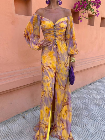 Ruth | Embellished Pleated Maxi Dress
