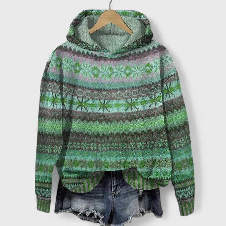 Elyvanyah | Retro Geometric Jacquard Hoodie