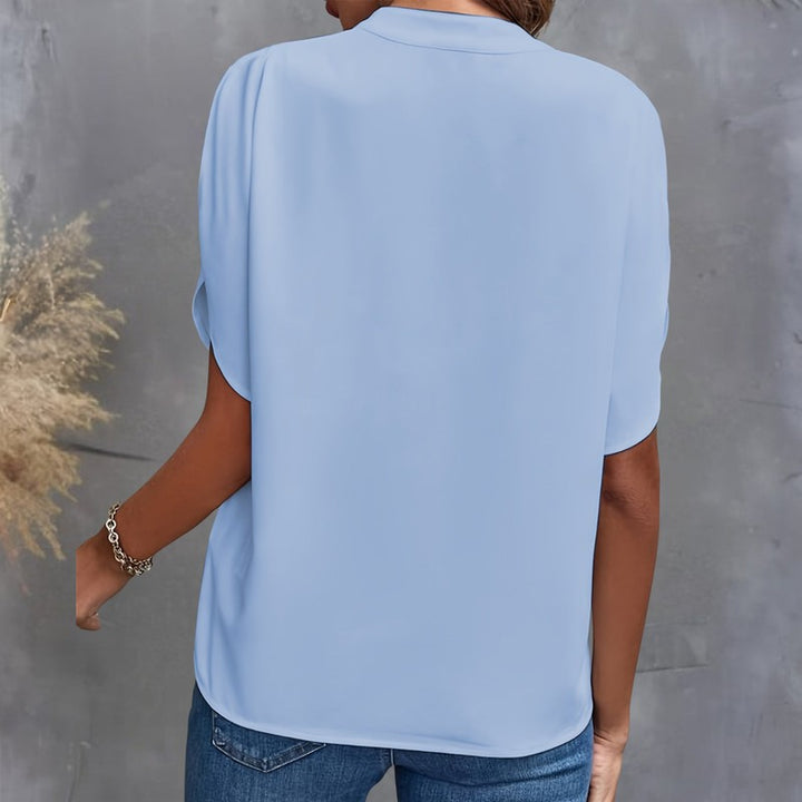 Women Blouse | Relaxed V-Neck Draped Top