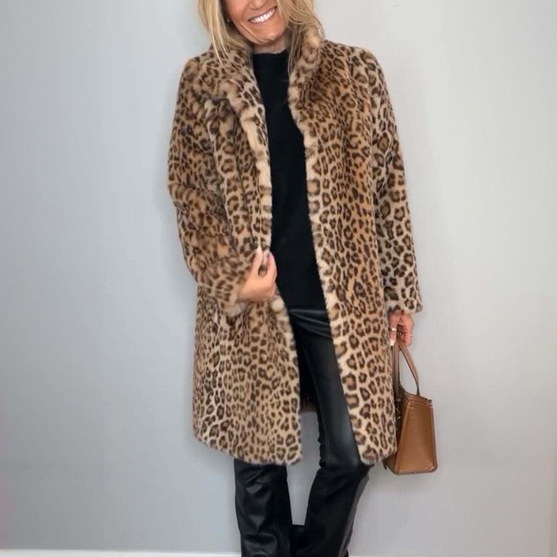 Dainna | Long Leopard Print Coat