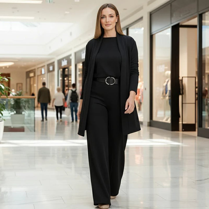Madeline | Tailored Cardigan and Wide-Leg Trouser Set