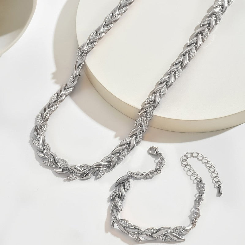 Elena | Rhinestone Chevron-Link Jewelry Set