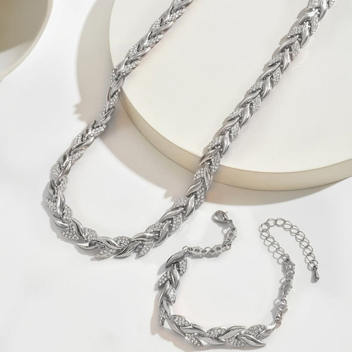 Elena | Rhinestone Chevron-Link Jewelry Set