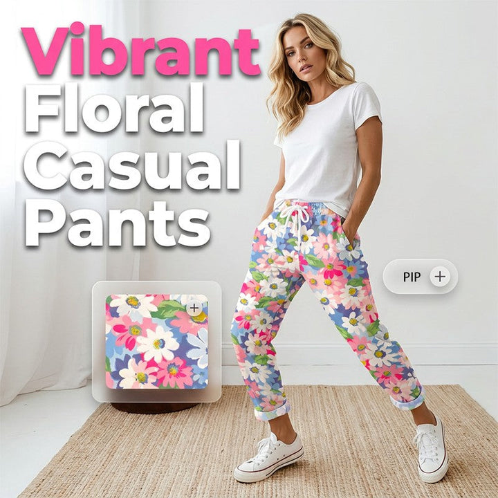 Anna | Floral Drawstring Casual Trousers