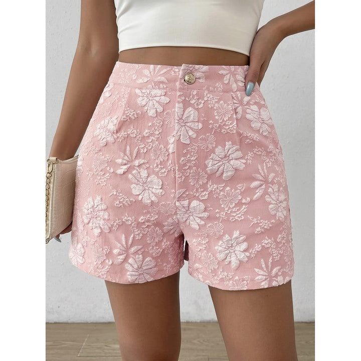 Flora | High-Waist Floral Jacquard Shorts