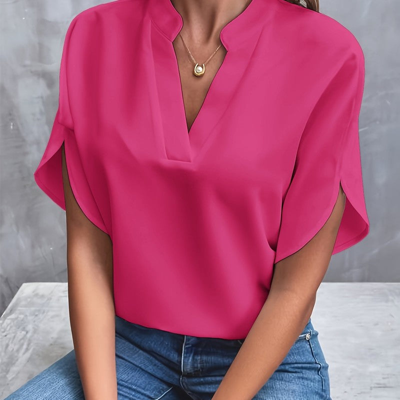 Women Blouse | Relaxed V-Neck Draped Top