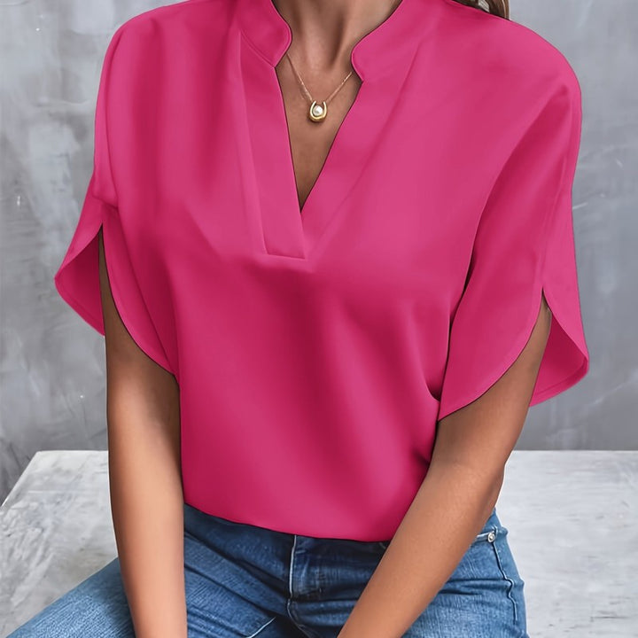 Women Blouse | Relaxed V-Neck Draped Top