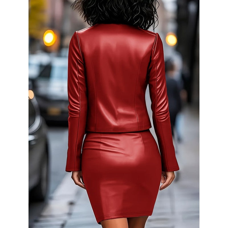Dames | Cropped Jacket and Bodycon Dress Set