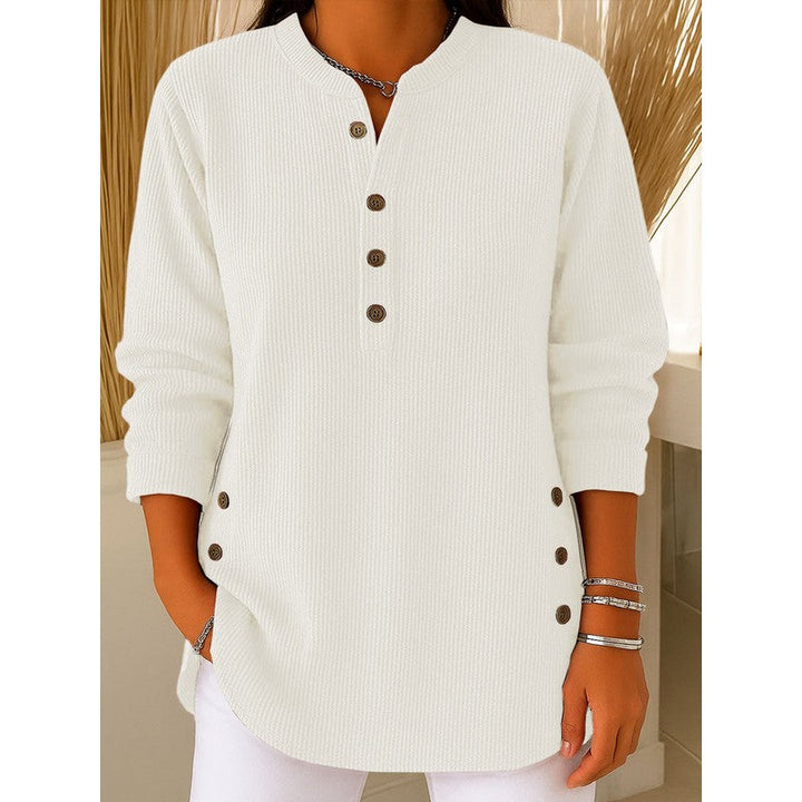 Ruby | Ribbed Knit Henley Top