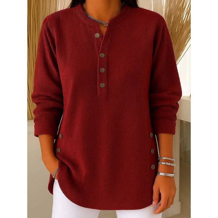Nieves | Button-Front Henley Tunic Top