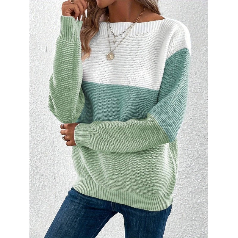 Elisabet | Colorblock Ribbed Knit Sweater