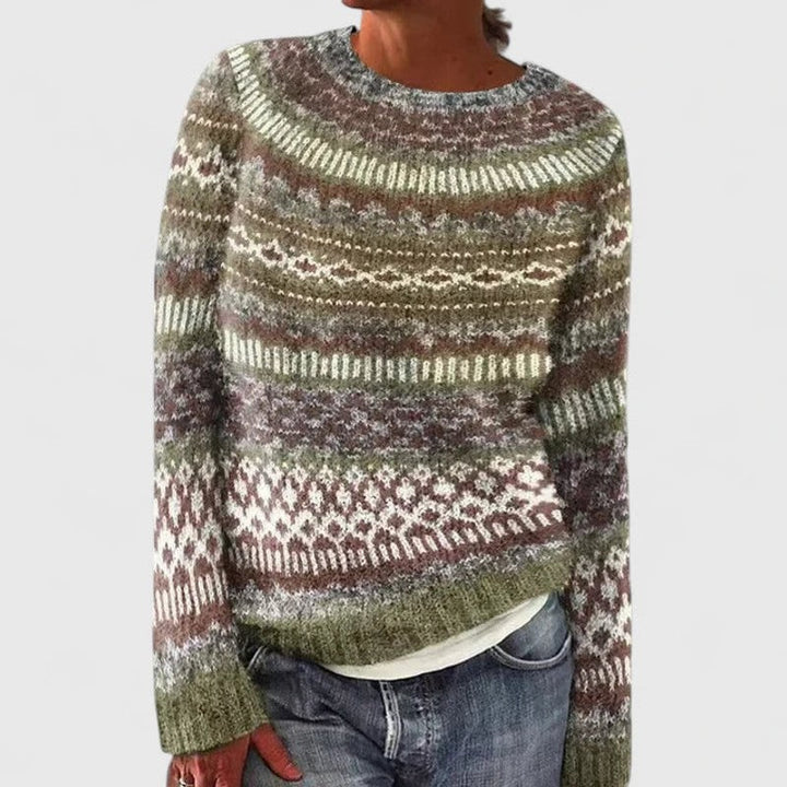 Yvanderrah | Fair Isle Yoke Relaxed Sweater