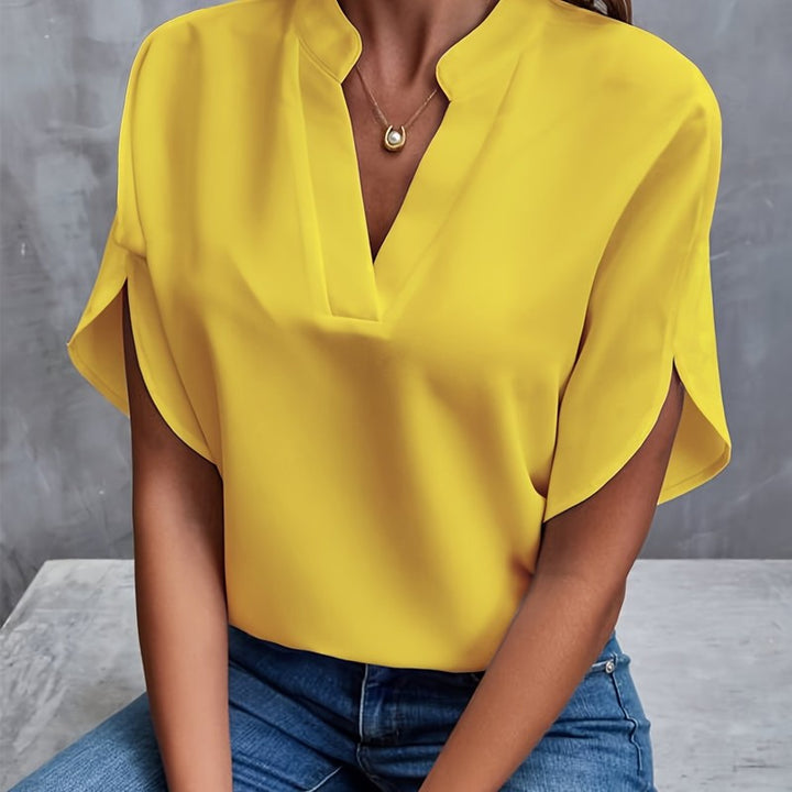 Women Blouse | Relaxed V-Neck Draped Top