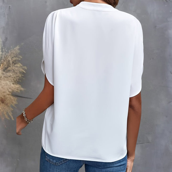 Women Blouse | Relaxed V-Neck Draped Top