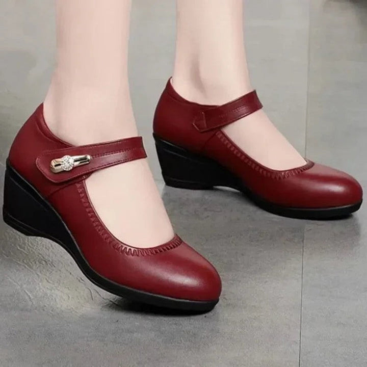 Lillian | Comfort Wedge Mary Jane Heels