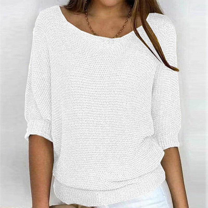 Brigitte | Relaxed Knit Off-Shoulder Sweater