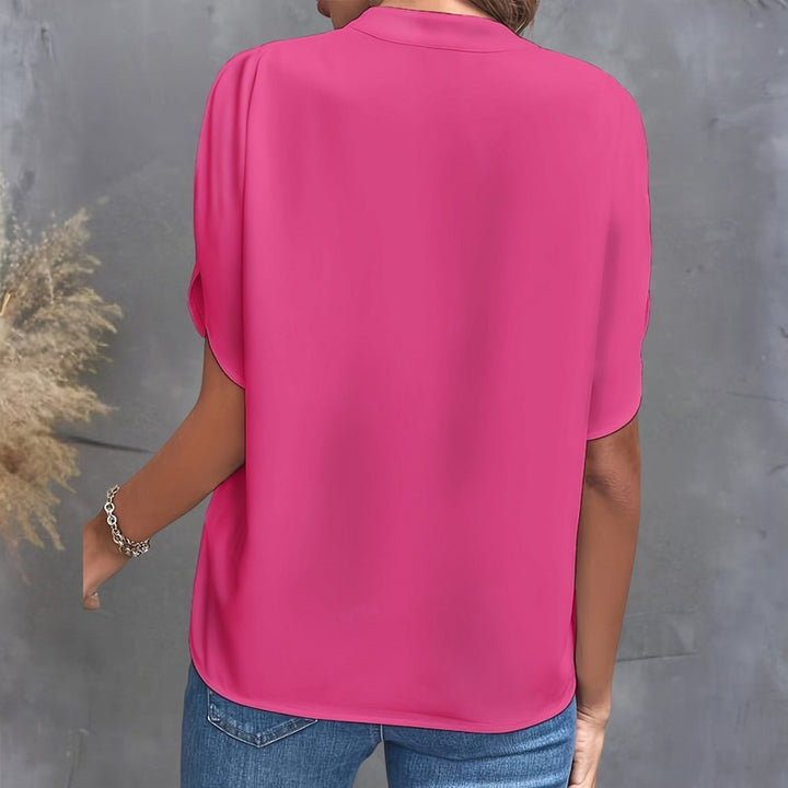 Women Blouse | Relaxed V-Neck Draped Top