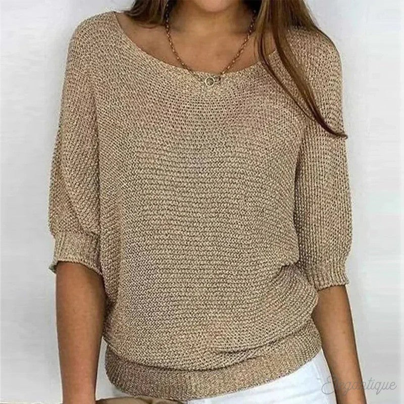 Gabrielle | V-Neck 3/4-Sleeve Sweater