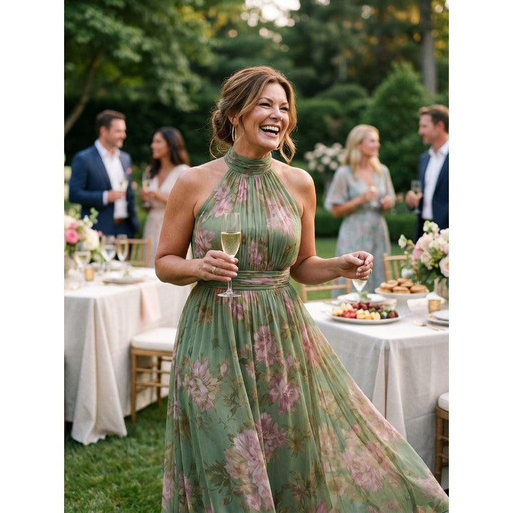 Sophie | Floral Halter Midi Dress