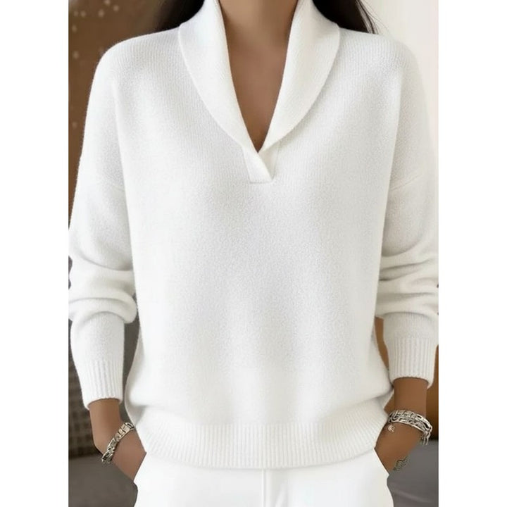 Encarna | Shawl Collar V-Neck Pullover Sweater