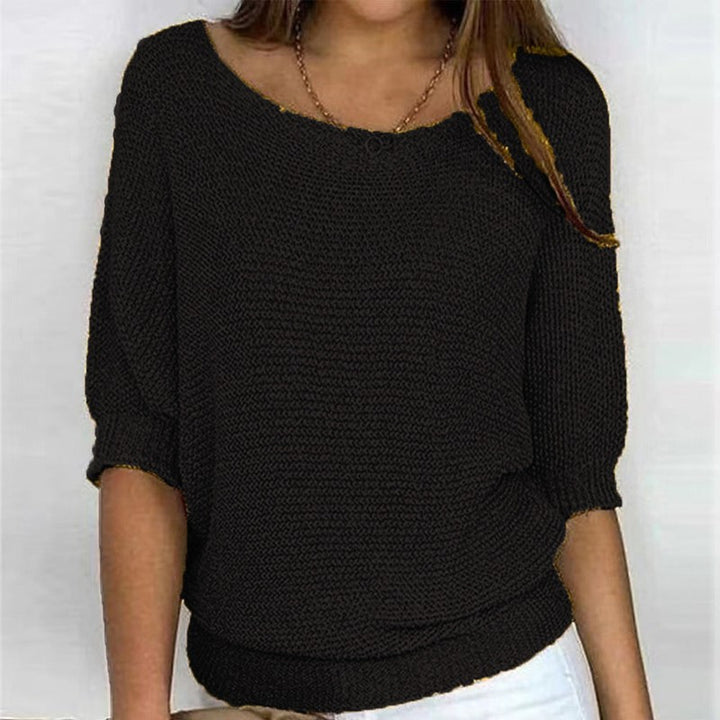 Brigitte | Relaxed Knit Off-Shoulder Sweater
