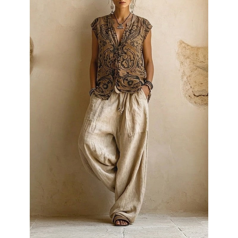 Audrey | Ethnic-Print 3-Piece Set