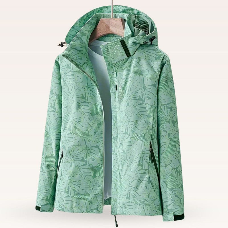 Emma | Leaf Print Waterproof Jacket