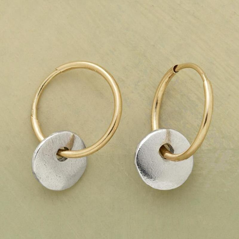 In Gold and Silver Hoop Earrings