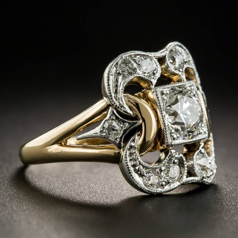 Vintage Golden Zirconia Ring