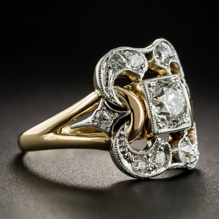 Vintage Golden Zirconia Ring