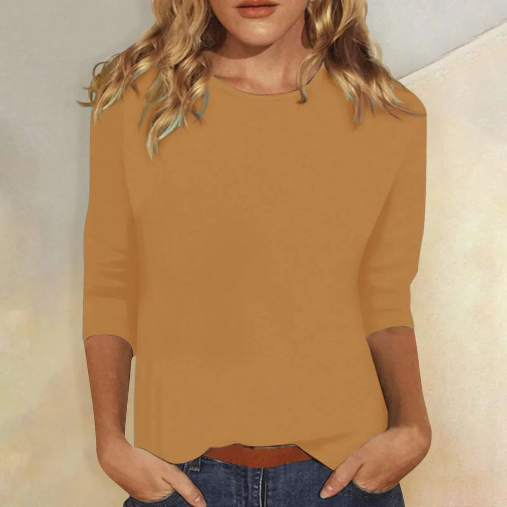 Lillian | Women's Crew Neck 3/4 Sleeve Casual Everyday Top