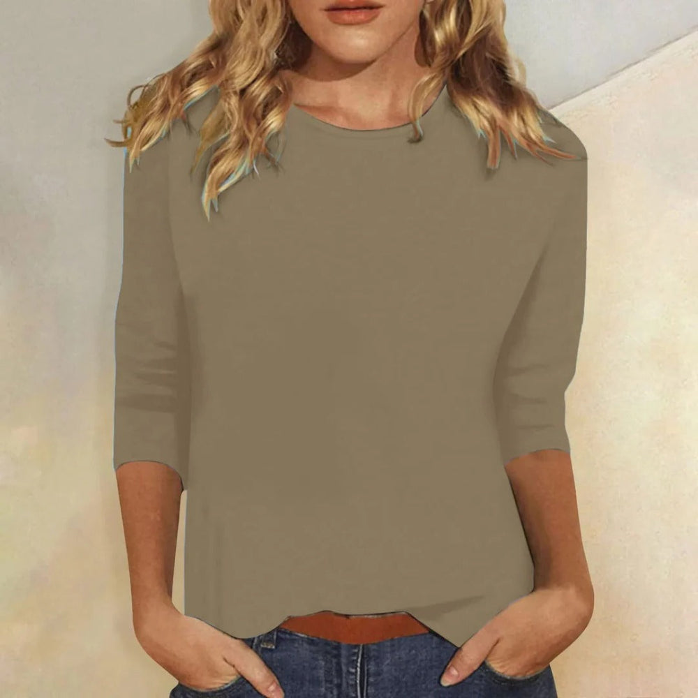 Lillian | Women's Crew Neck 3/4 Sleeve Casual Everyday Top