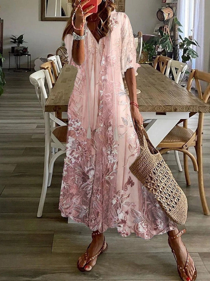 Selene | Floral Print Maxi Dress