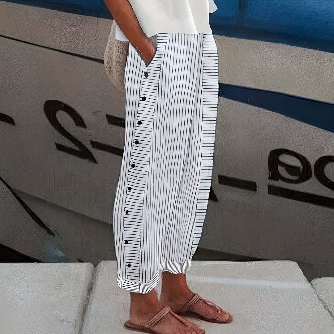 Felicity | Stripe Panel Button Detail