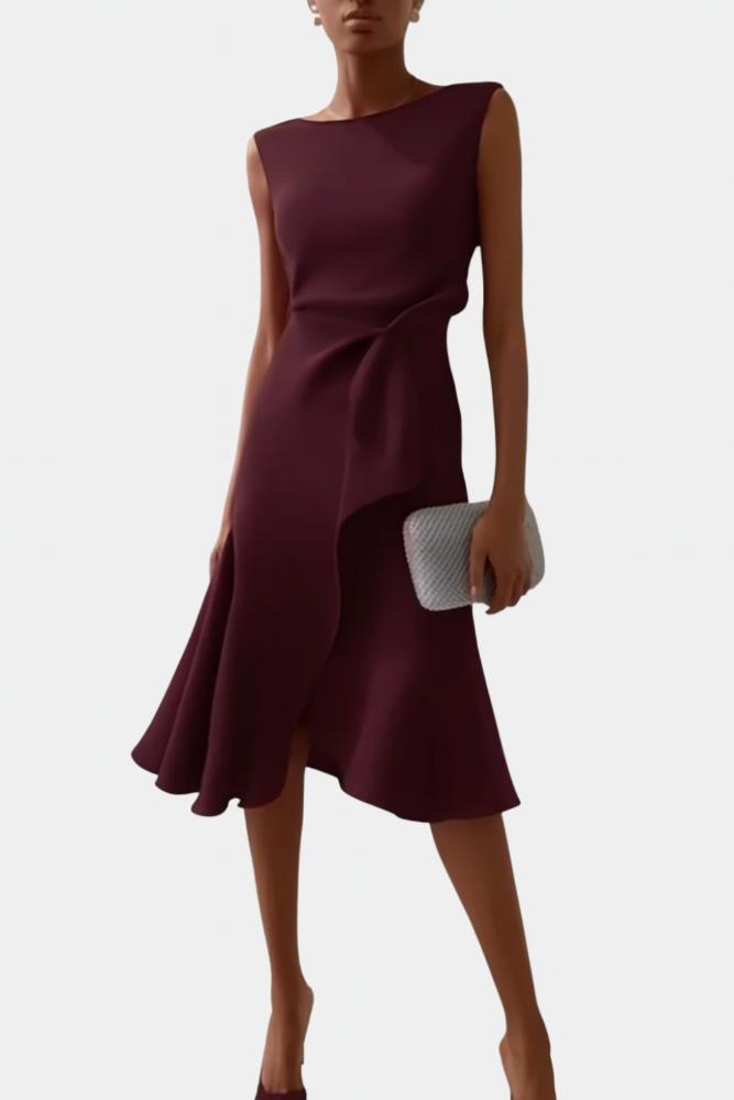 Scarlett | Draped Asymmetric Midi Dress