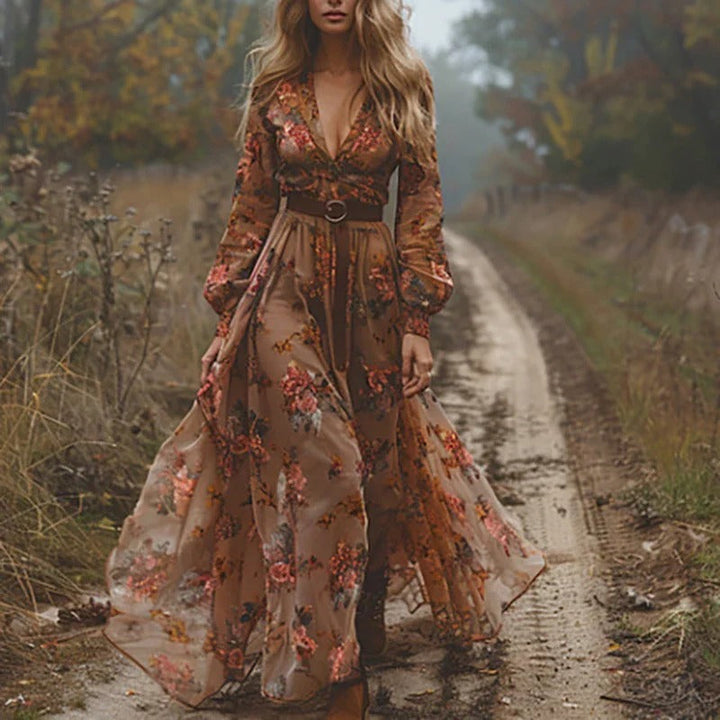 Solara | Bohemian Embroidered Maxi Dress