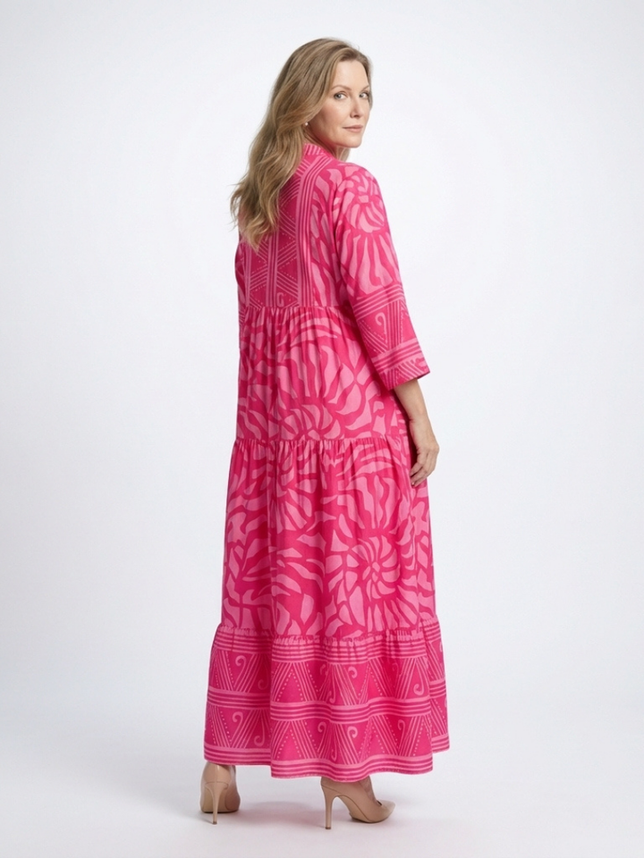 Emberly | Women's Printed Tiered Kaftan Maxi Dress