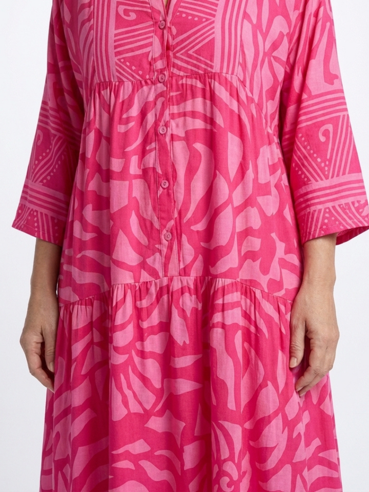 Emberly | Women's Printed Tiered Kaftan Maxi Dress